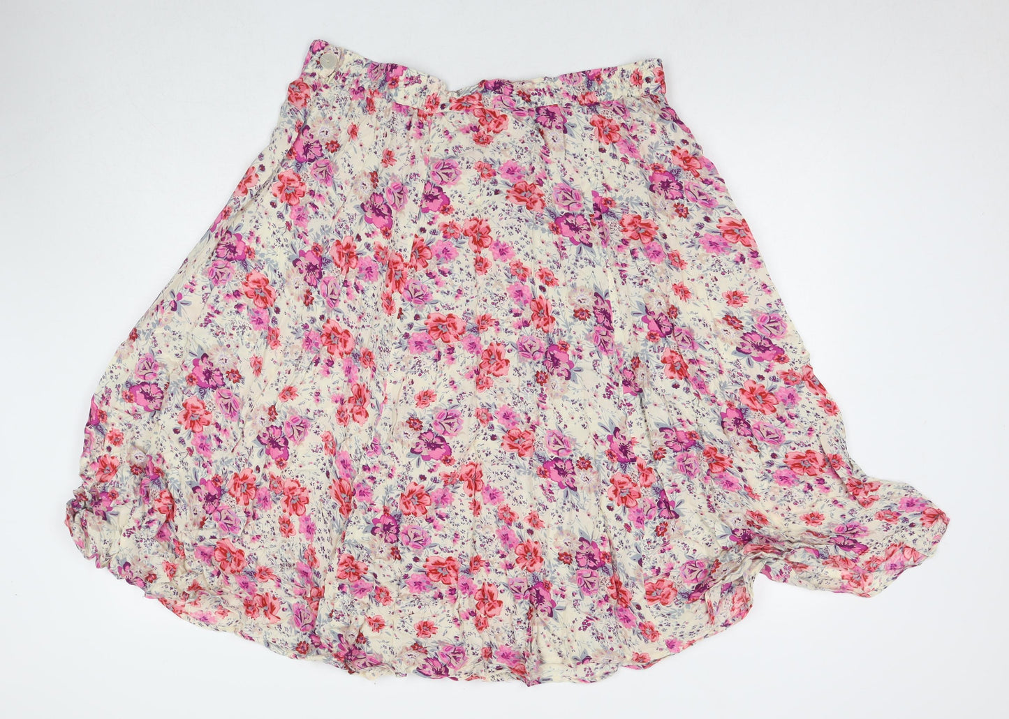 Anna Rose Womens Multicoloured Floral Viscose A-Line Skirt Size 20 Zip