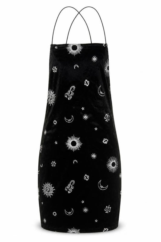 Front view of H&M women’s black geometric polyester bodycon, size XS, square neck pullover