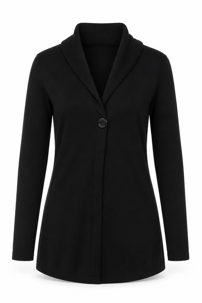 Ameni Womens Black V-Neck Polyester Cardigan Jumper Size S - Label Size 1