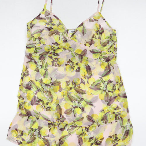 Simply Be Womens Yellow Geometric Polyester Tunic Tank Size 14 Round Neck