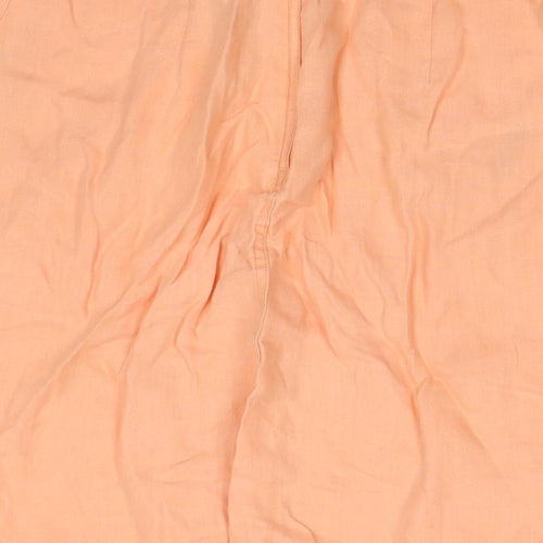 Divided by H&M Womens Orange Linen A-Line Skirt Size 8 Zip