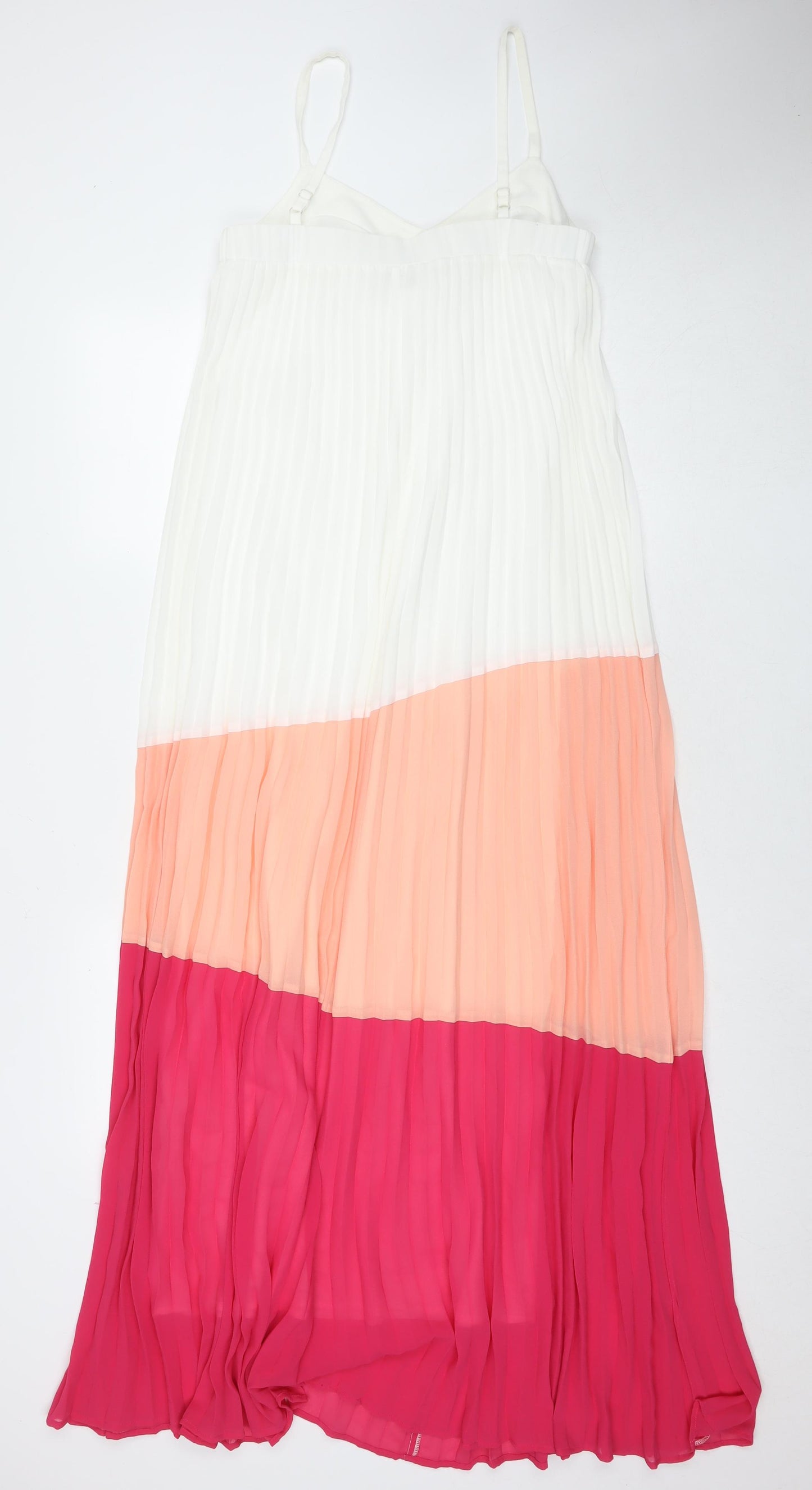 Tia Womens Multicoloured Colourblock Polyester Maxi Size 10 V-Neck Pullover