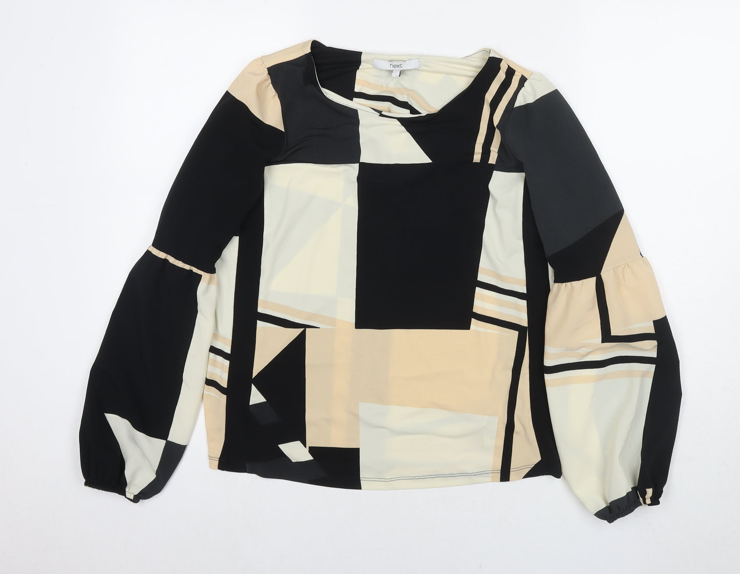 NEXT Womens Multicoloured Colourblock Polyester Basic Blouse Size 8 Round Neck