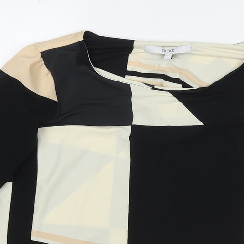 NEXT Womens Multicoloured Colourblock Polyester Basic Blouse Size 8 Round Neck