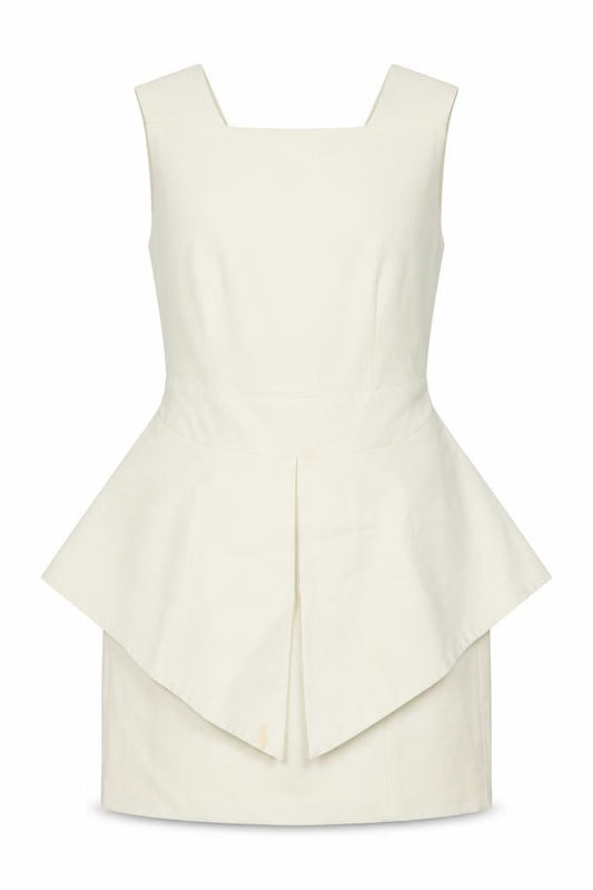 Front view of Aqua women’s white polyester a-line, size UK 10, square neck zip