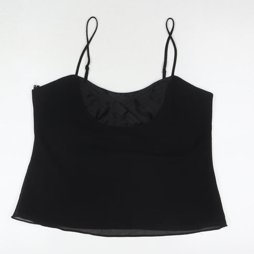 Roman Womens Black Polyester Basic Tank Size 16 Round Neck
