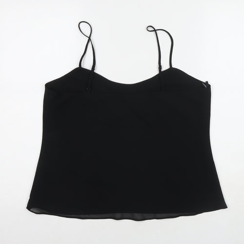 Roman Womens Black Polyester Basic Tank Size 16 Round Neck