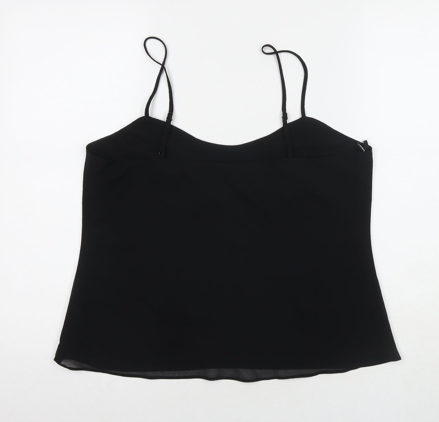 Roman Womens Black Polyester Basic Tank Size 16 Round Neck