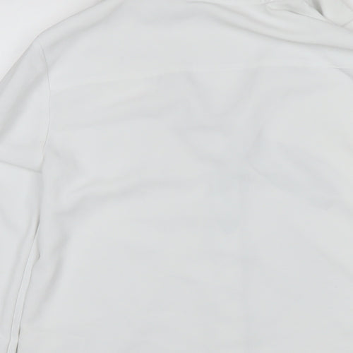 H&M Womens White Polyester Basic Button-Up Size 6 Collared