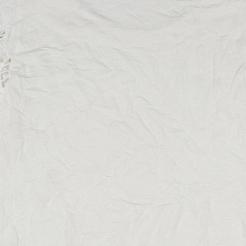 Marks and Spencer Womens White Cotton Basic T-Shirt Size 14 Round Neck