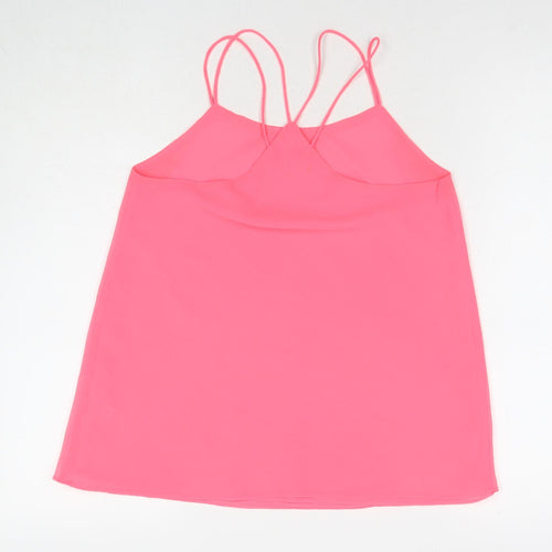 Quiz Womens Pink Polyester Basic Tank Size 8 Round Neck