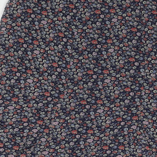 Marks and Spencer Womens Blue Floral Polyester Maxi Skirt Size 14 Zip