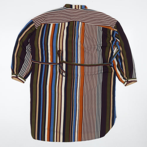 Love & Other Things Womens Multicoloured Striped Polyester Shirt Dress Size XS Collared Button