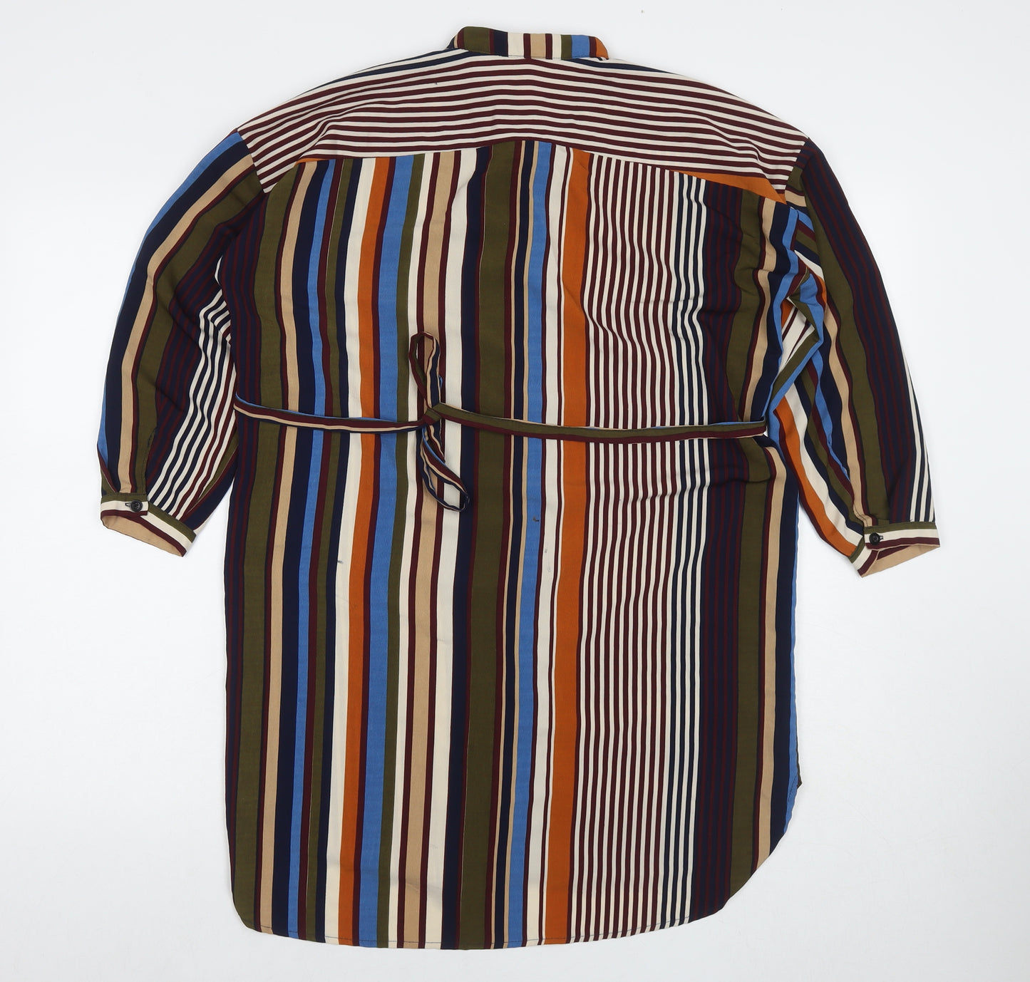 Love & Other Things Womens Multicoloured Striped Polyester Shirt Dress Size XS Collared Button