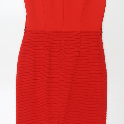 Betty Jackson Womens Red Polyester A-Line Size 10 Round Neck Pullover