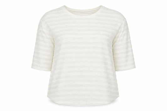 Front view of Next women’s white polyester tunic blouse, size UK 14, round neck - cold shoulder