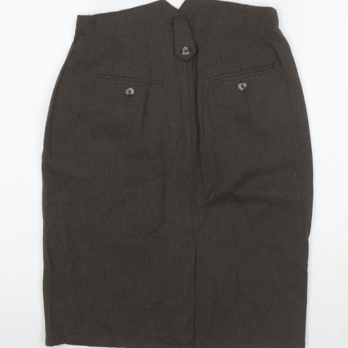 French Connection Womens Brown Polyester Straight & Pencil Skirt Size M Zip
