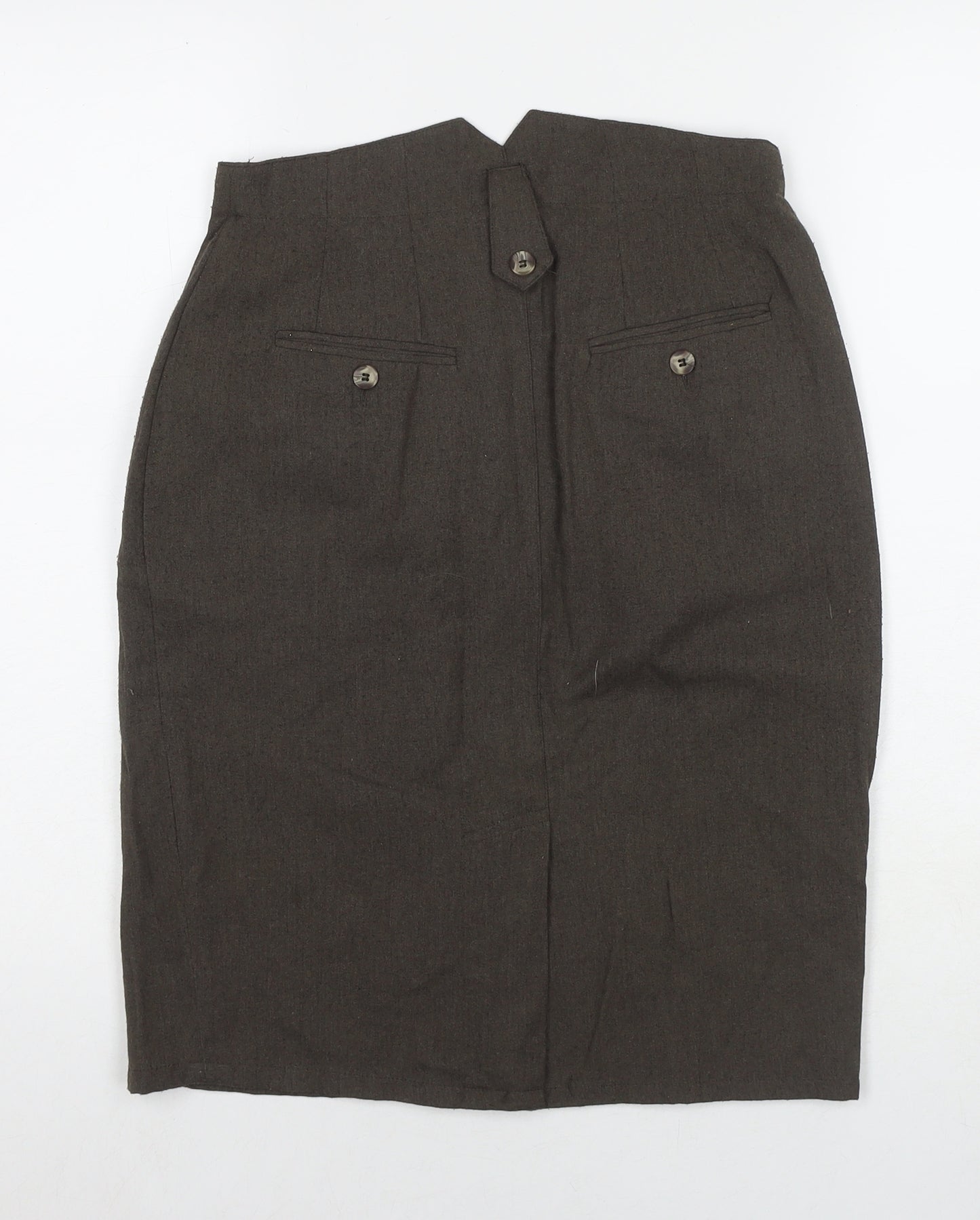 French Connection Womens Brown Polyester Straight & Pencil Skirt Size M Zip