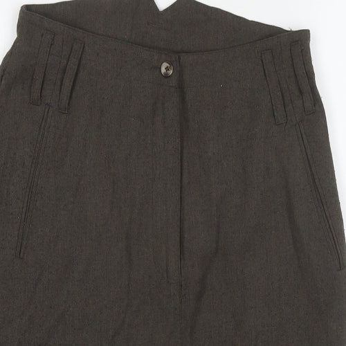 French Connection Womens Brown Polyester Straight & Pencil Skirt Size M Zip