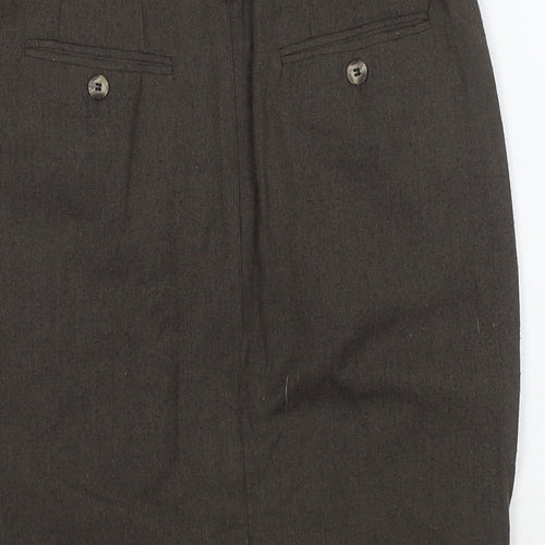 French Connection Womens Brown Polyester Straight & Pencil Skirt Size M Zip