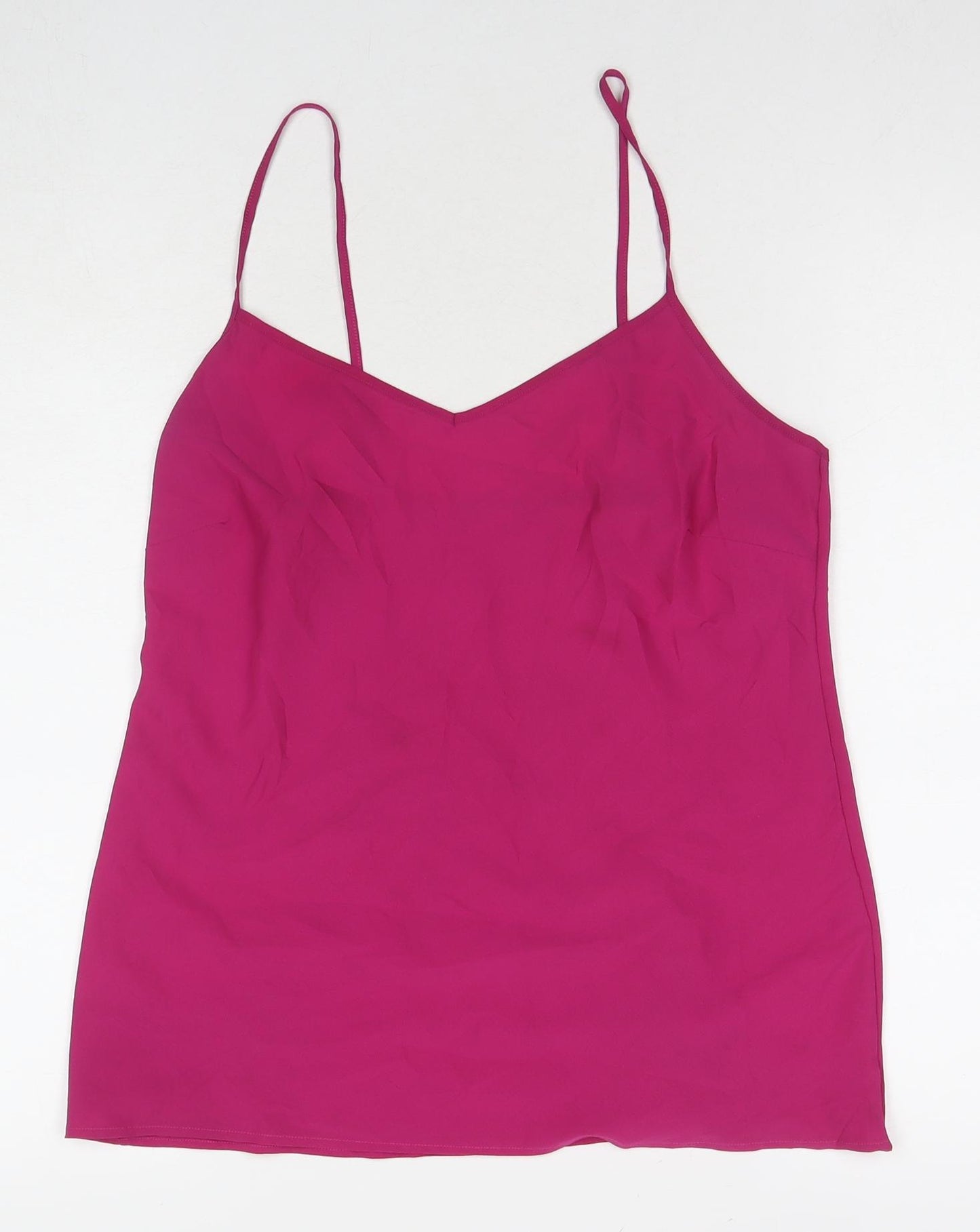 Marks and Spencer Womens Pink Polyester Basic Tank Size 12 Round Neck