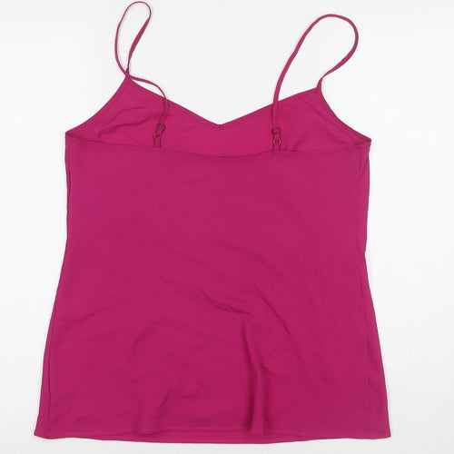 Marks and Spencer Womens Pink Polyester Basic Tank Size 12 Round Neck