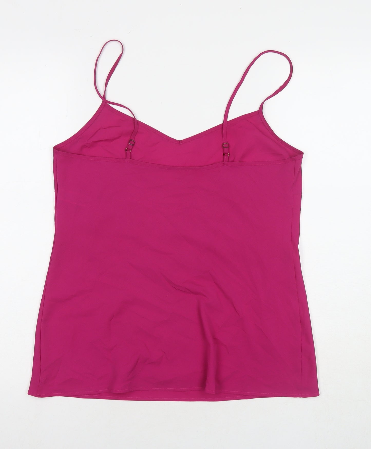 Marks and Spencer Womens Pink Polyester Basic Tank Size 12 Round Neck