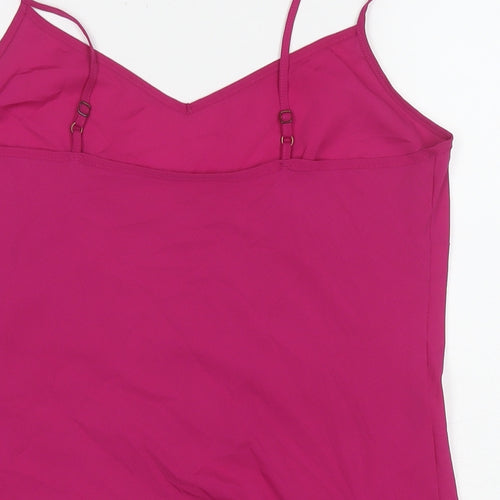 Marks and Spencer Womens Pink Polyester Basic Tank Size 12 Round Neck