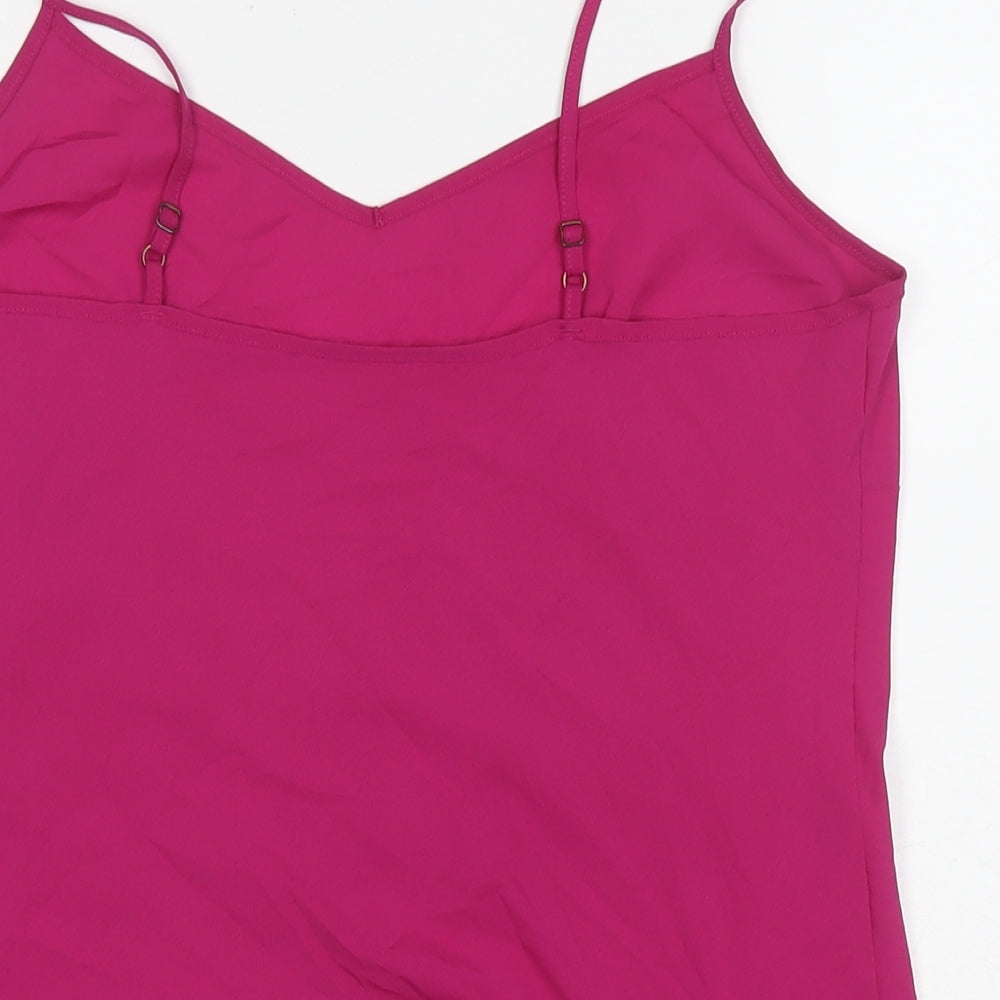 Marks and Spencer Womens Pink Polyester Basic Tank Size 12 Round Neck