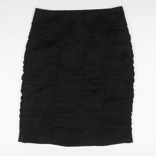 H&M Womens Black Polyester Straight & Pencil Skirt Size 10 Zip