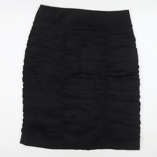 H&M Womens Black Polyester Straight & Pencil Skirt Size 10 Zip