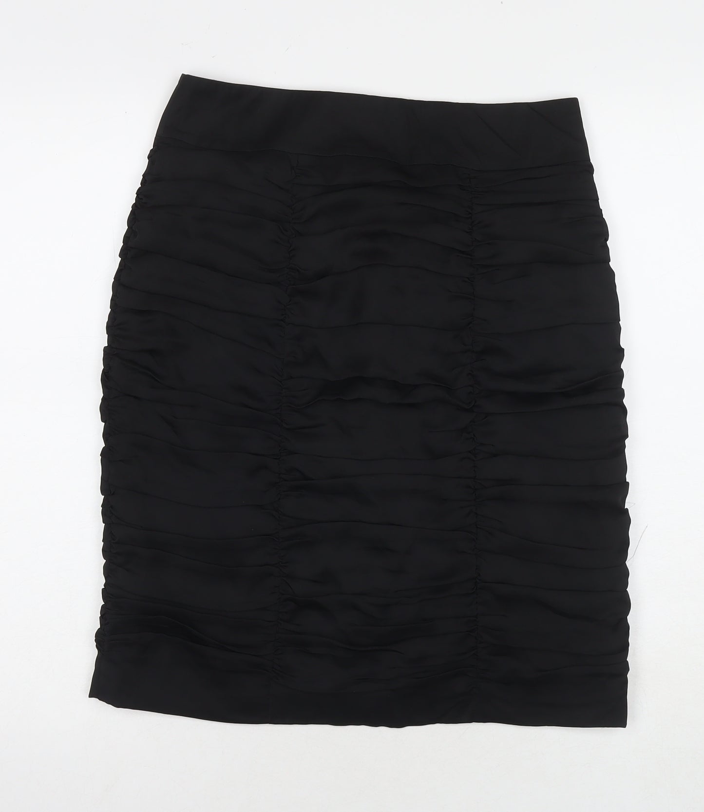 H&M Womens Black Polyester Straight & Pencil Skirt Size 10 Zip