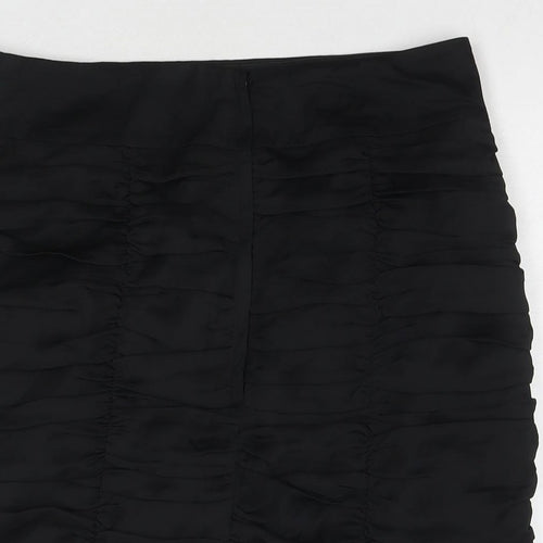 H&M Womens Black Polyester Straight & Pencil Skirt Size 10 Zip