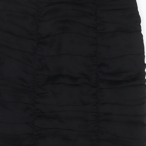 H&M Womens Black Polyester Straight & Pencil Skirt Size 10 Zip