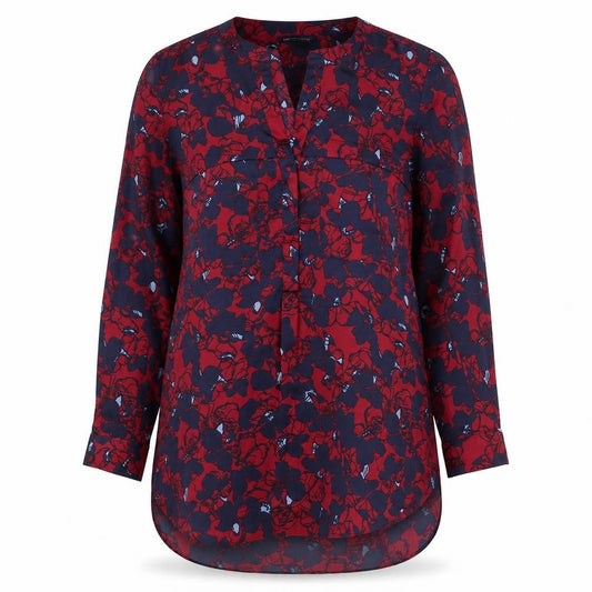Front view of Marks & Spencer women’s multicoloured floral polyester a-line, size UK 10, v-neck pullover