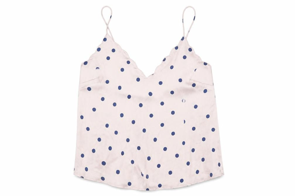 Topshop Womens Pink Polka Dot Polyester Basic Tank Size 8 V-Neck