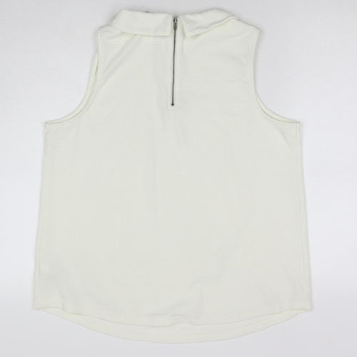 NEXT Womens White Polyester Basic Blouse Size 18 Collared - Jeweled Detail
