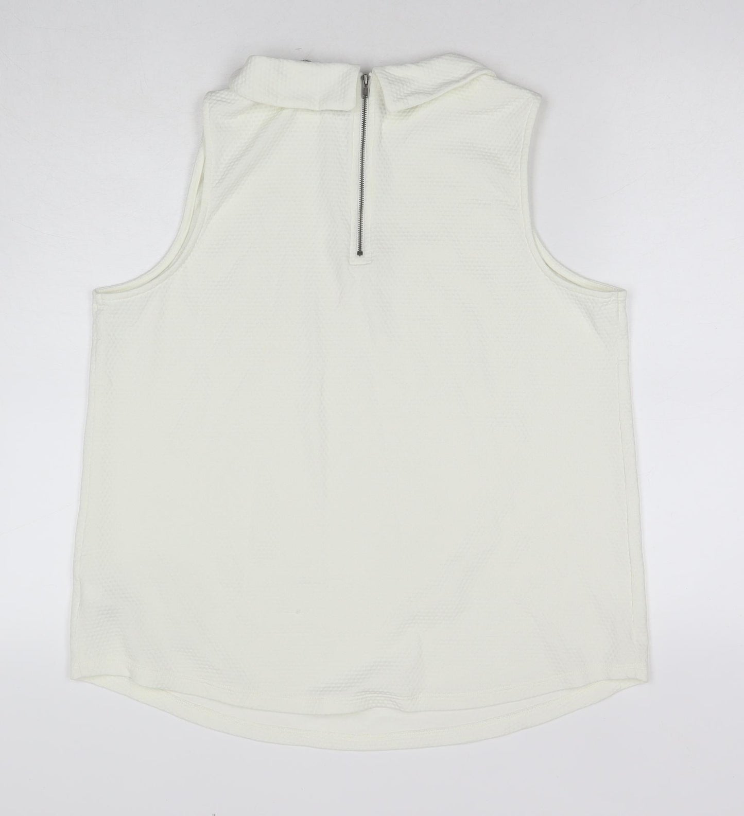 NEXT Womens White Polyester Basic Blouse Size 18 Collared - Jeweled Detail