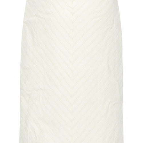 NEXT Womens Ivory Striped Viscose Straight & Pencil Skirt Size 12 Zip