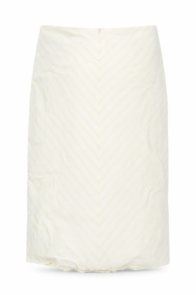 NEXT Womens Ivory Striped Viscose Straight & Pencil Skirt Size 12 Zip