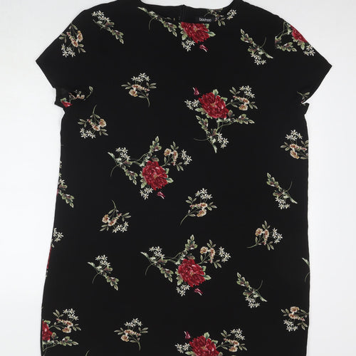 Boohoo Womens Black Polyester A-Line Size 16 Round Neck Pullover