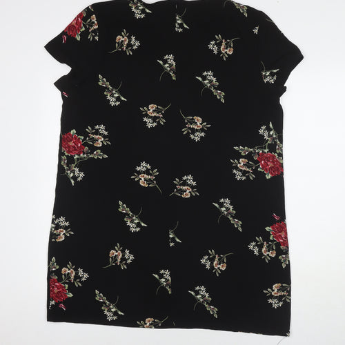 Boohoo Womens Black Polyester A-Line Size 16 Round Neck Pullover