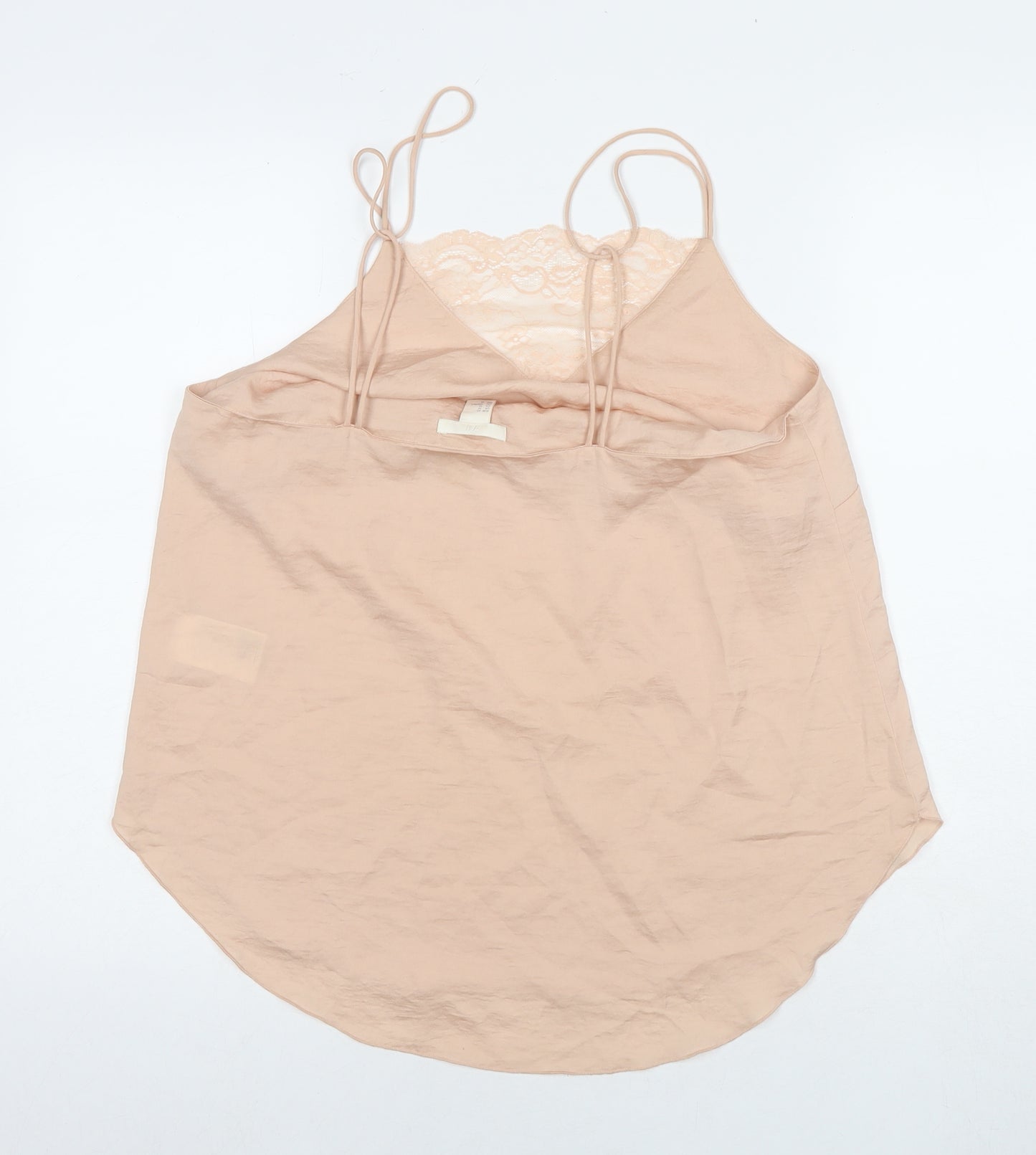 H&M Womens Beige Polyester Basic Tank Size 14 Round Neck