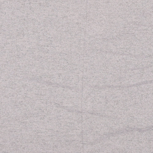 New Look Womens Grey Polyester Basic T-Shirt Size M V-Neck
