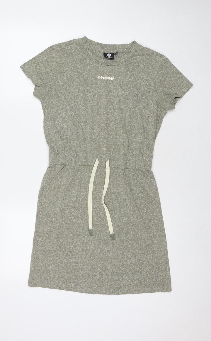 Hummel Womens Grey Polyester Trapeze & Swing Size S Round Neck Pullover