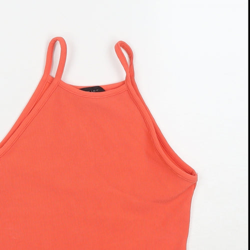 New Look Womens Orange Polyester Cropped Tank Size 8 Square Neck