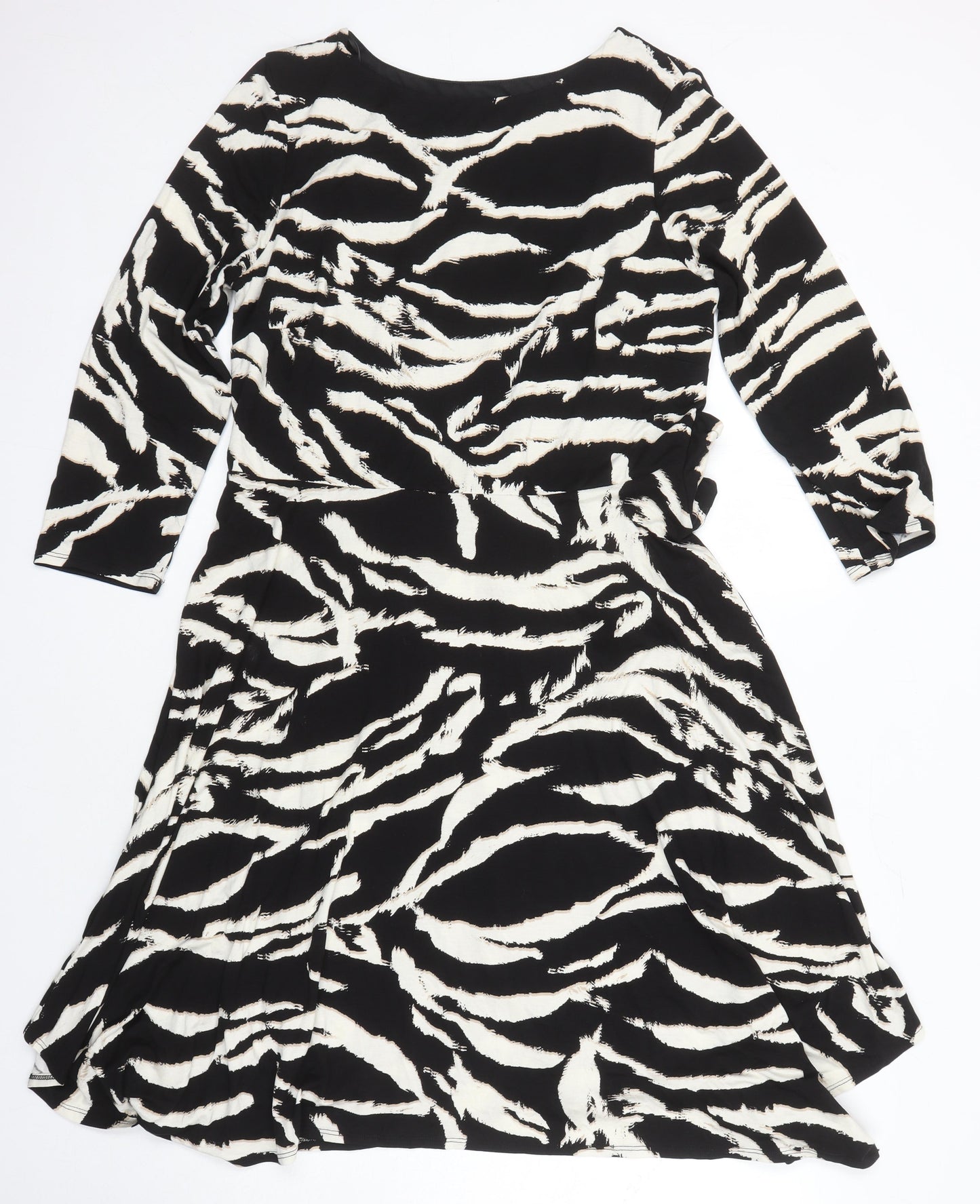 Roman Womens Multicoloured Animal Print Viscose A-Line Size 16 Boat Neck