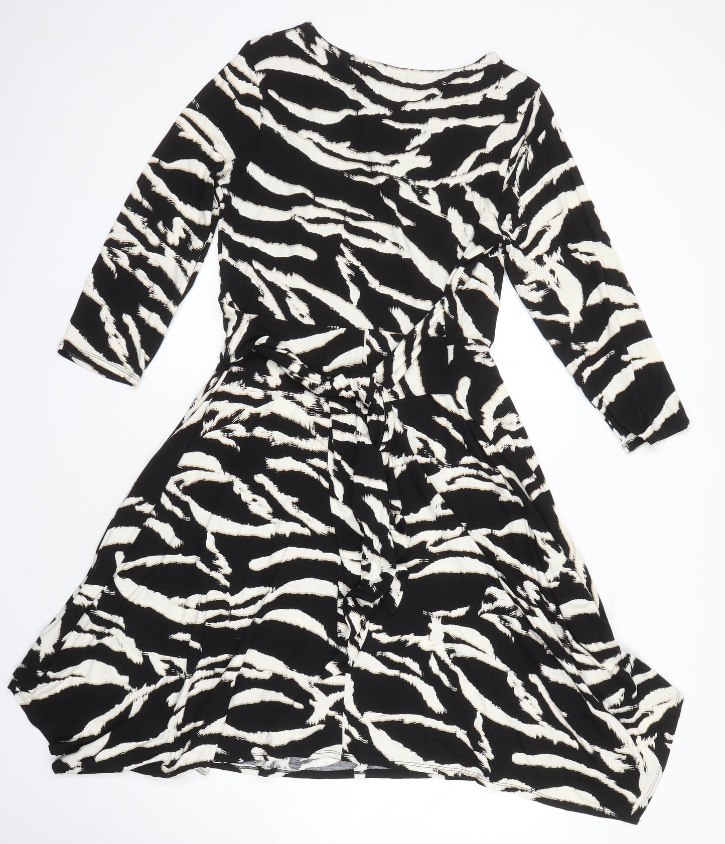 Roman Womens Multicoloured Animal Print Viscose A-Line Size 16 Boat Neck