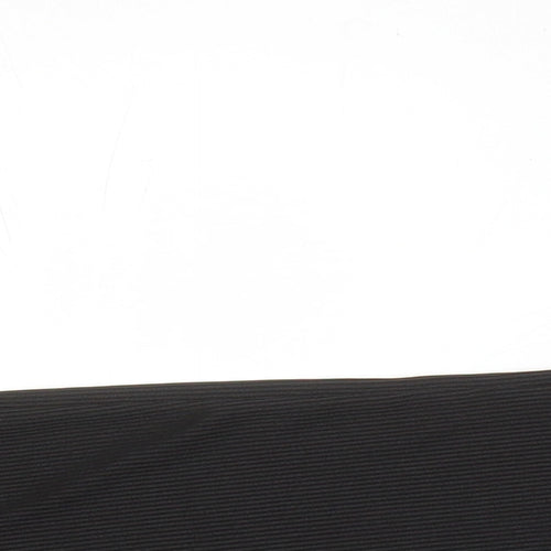 PRETTYLITTLETHING Womens Black Polyester Trousers Size 12 L35 in Regular - Elasticated Waist