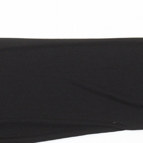 PRETTYLITTLETHING Womens Black Polyester Trousers Size 12 L35 in Regular - Elasticated Waist